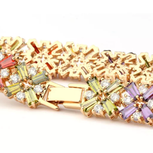 WB124- Gold Multi Women Luxary Bracelet