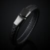 WM-B172 - Genuine Leather | 316 Stainless Steel Bracelet (Copy)