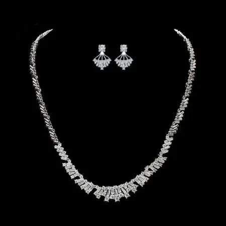 Branched Brilliance - Luxury Earring and Necklace Set