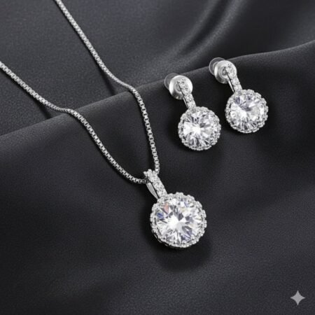 WS212- Silver Pendant and Earring Set for women