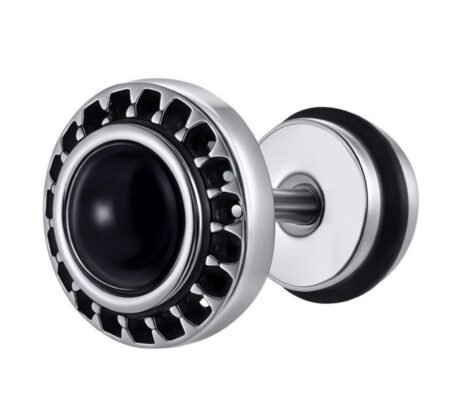 WM-E64 Black Ear Studs Men Earring