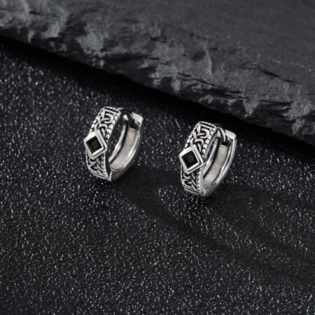 WM-E65 Silver Ear Studs Men Earring