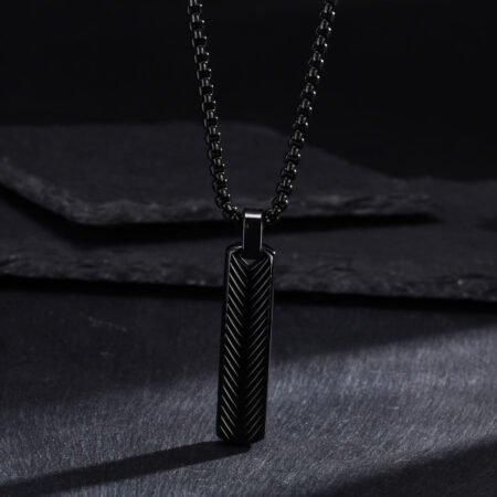 WM-P132 Black Men, Women Necklace Pendant with Chain