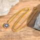 WM-P137 Golden Blue Men, Women Necklace Pendant with Chain