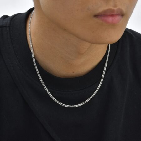 WM-C48 - Men-Women Silver Necklace Chain