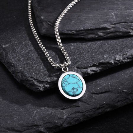 WM-P110 Tourquise Men, Women Necklace Pendant with Chain