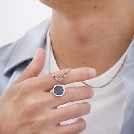 WM-P110 Lapis Lazuli Stone Men, Women Necklace Pendant with Chain