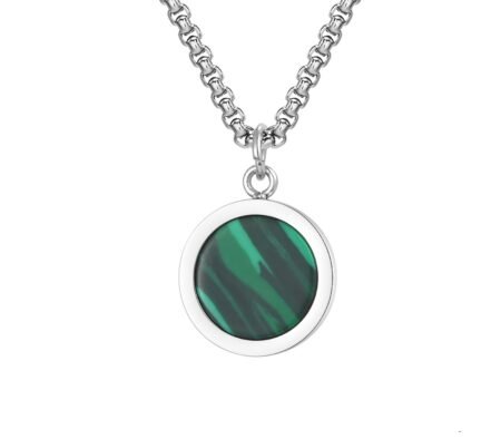 WM-P110 Malachite Stone Men, Women Necklace Pendant with Chain