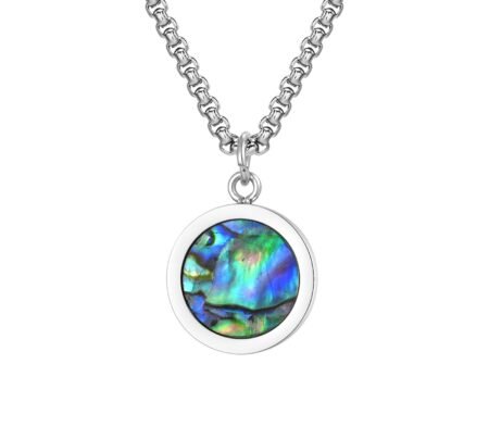 WM-P110 Abalone Stone Men, Women Necklace Pendant with Chain