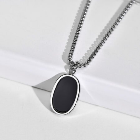 WM-P111 Black Men, Women Necklace Pendant with Chain