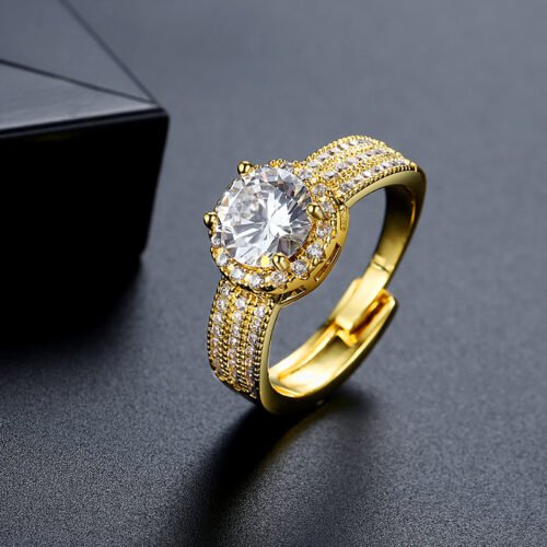 WR474 Golden Luxury Ring for Women (Adjustable Ring)