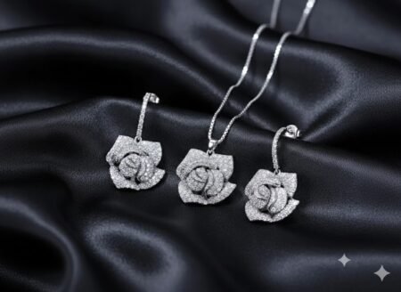 WS150- Silver Pendant and Earring Set for women
