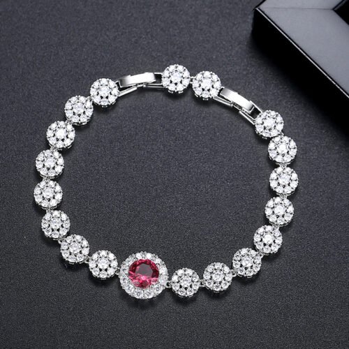 WB515- Silver Red Women Luxary Bracelet
