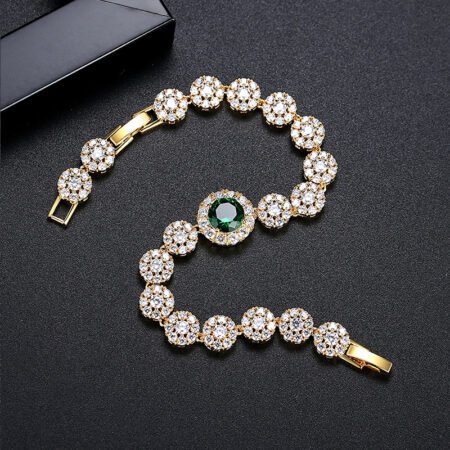 WB515- Golden Green Women Luxary Bracelet