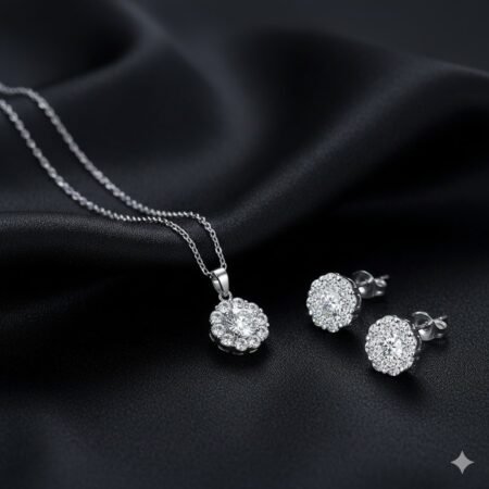 WS291- Silver Pendant and Earring Set for women