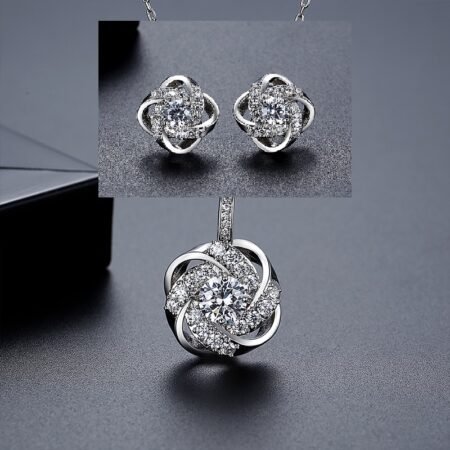 WS292- Silver Pendant and Earring Set for women